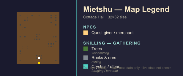 Cottage Hall top-down map